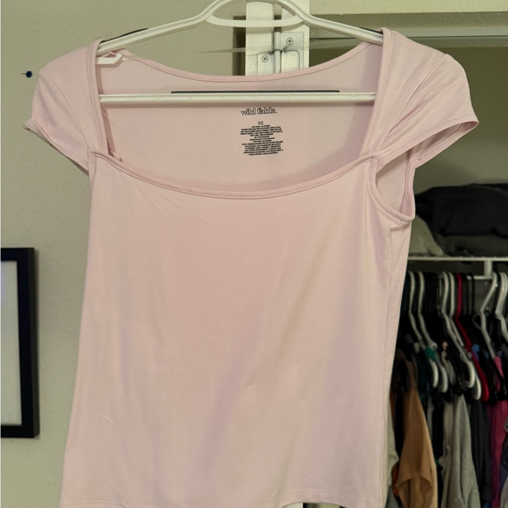 Wild Fable Light Pink Short Sleeve Top